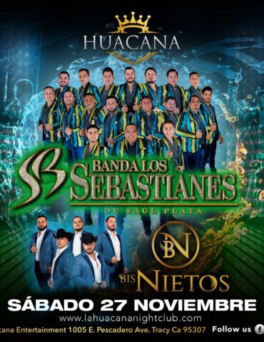 Banda Los Sebastianes de Saúl Plata y Los Bisnietos evento la huacana