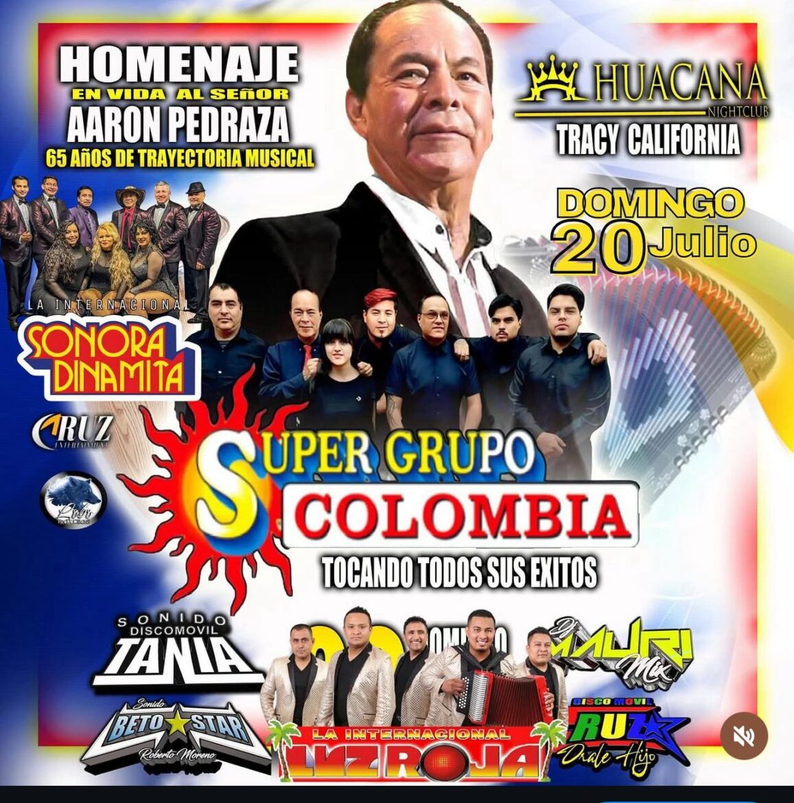 La Internacional Sonora Dinamita de Colombia, Super Grupo Colombia de Ricardo Pedraza, y La Internacional Luz Roja de Ecuador