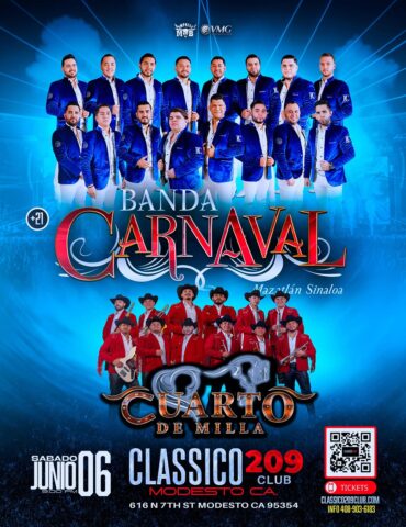 Banda Carnaval y Cuarto de Milla en el Classico 209 de Modesto CA Junio 06 2026