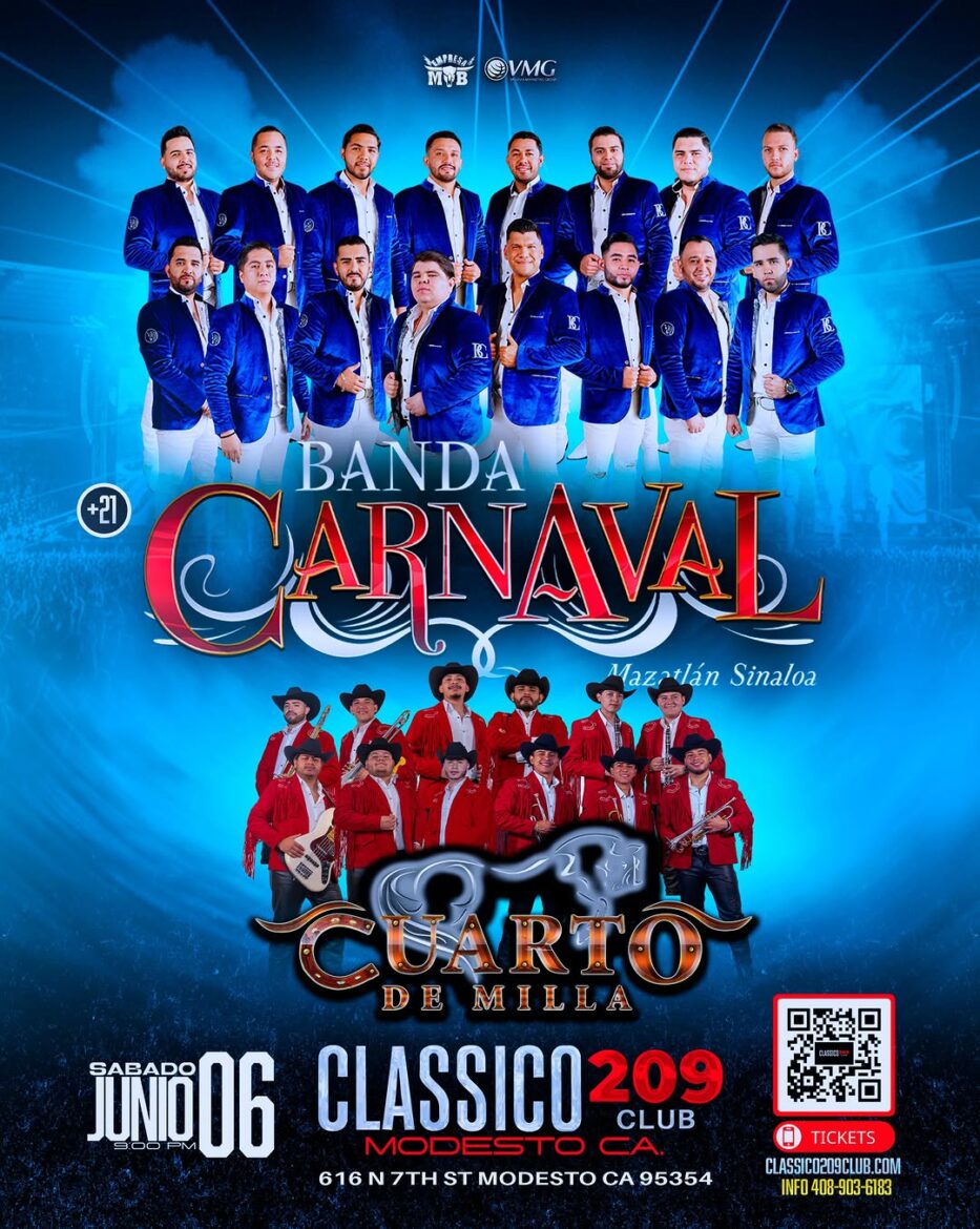 Banda Carnaval y Cuarto de Milla en el Classico 209 de Modesto CA Junio 06 2026